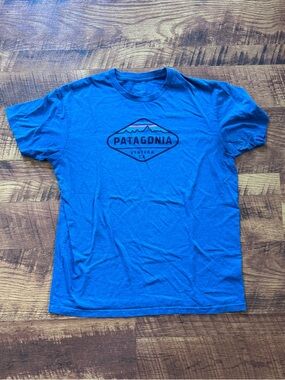 Patagonia Men's Royal Blue Graphic Logo Crew Tee